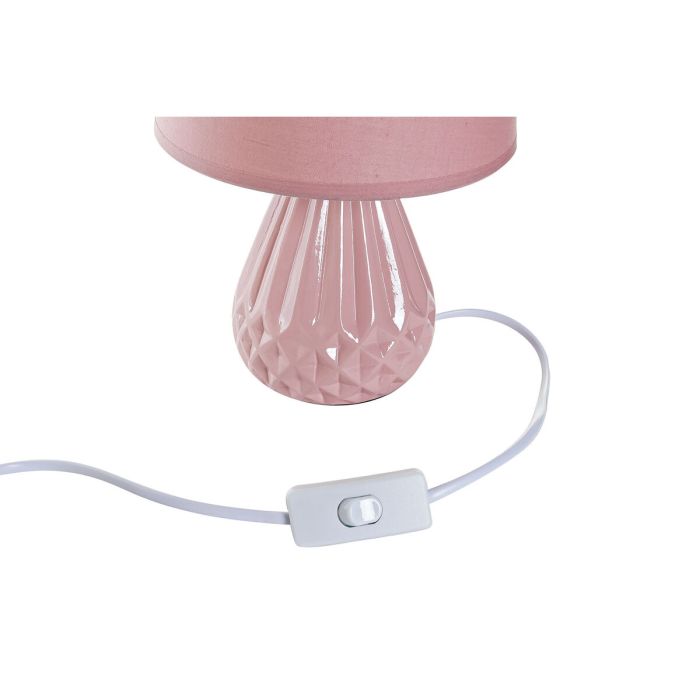 Lámpara de mesa DKD Home Decor 25W Gris Rosa Marfil 220 V (18 x 18 x 28 cm) (3 Unidades) 2