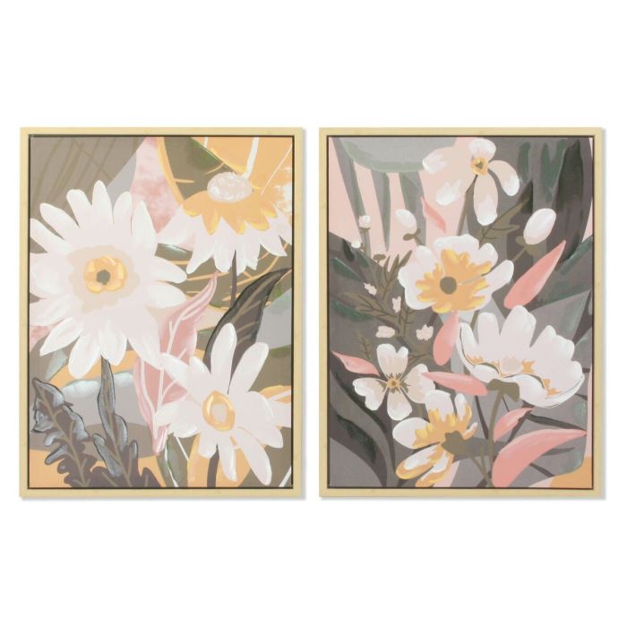 Cuadro DKD Home Decor 60 x 4 x 80 cm Flores Escandinavo (2 Unidades) 2