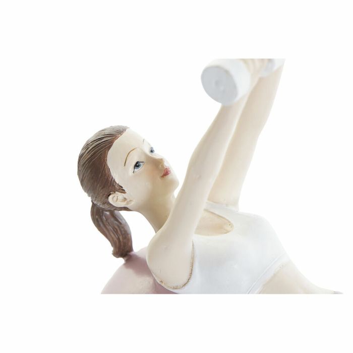 Figura Decorativa DKD Home Decor Rosa Yoga Scandi 18,5 x 8 x 17,5 cm 2