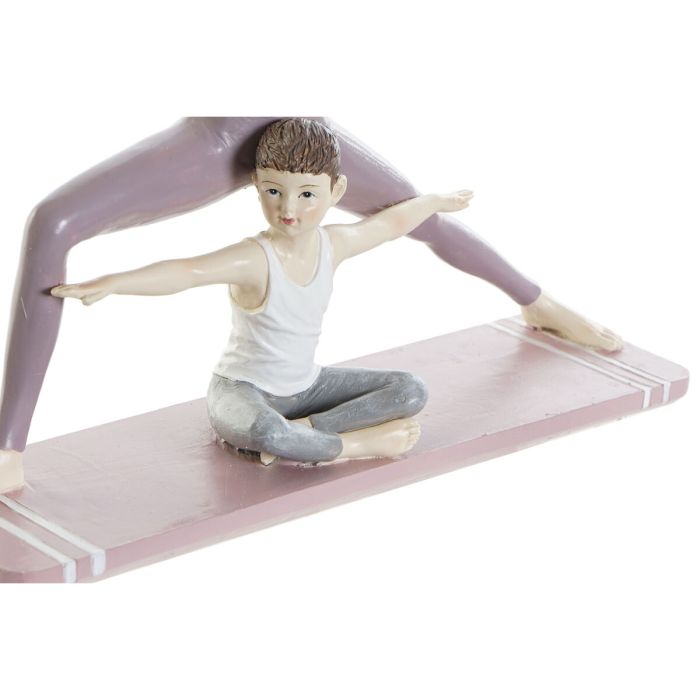 Figura Decorativa DKD Home Decor Rosa Resina Yoga (24 x 6,5 x 19,5 cm) 1