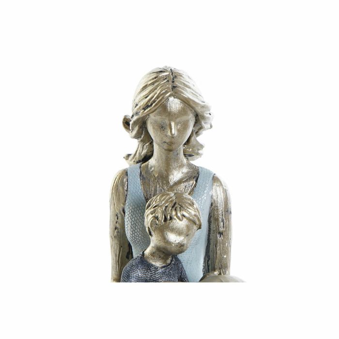 Figura Decorativa DKD Home Decor Azul Dorado Mujer 15 x 9,5 x 18 cm 2
