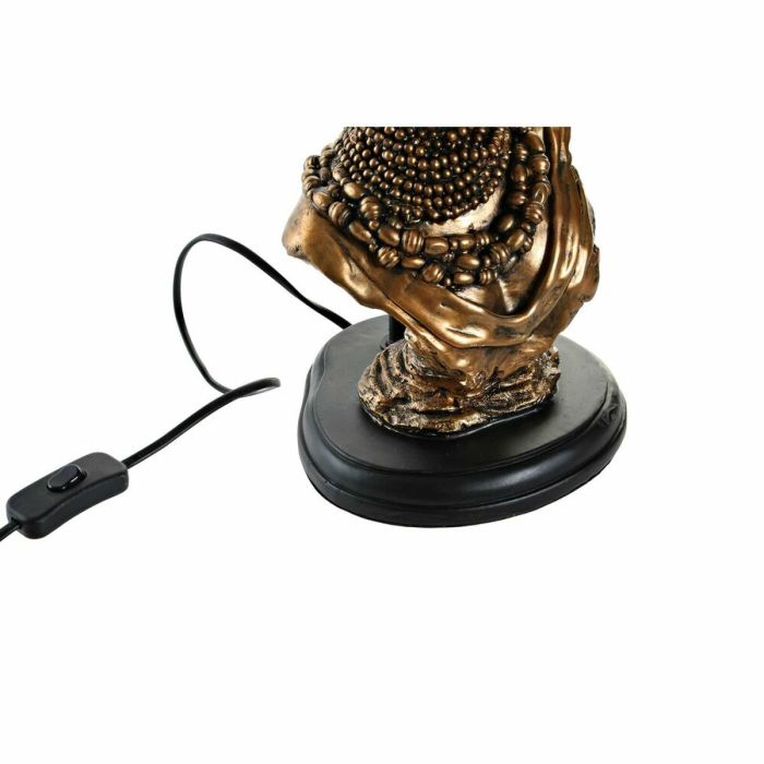 Lámpara de mesa DKD Home Decor Negro Dorado Poliéster Resina Africana (31 x 31 x 58 cm) 3