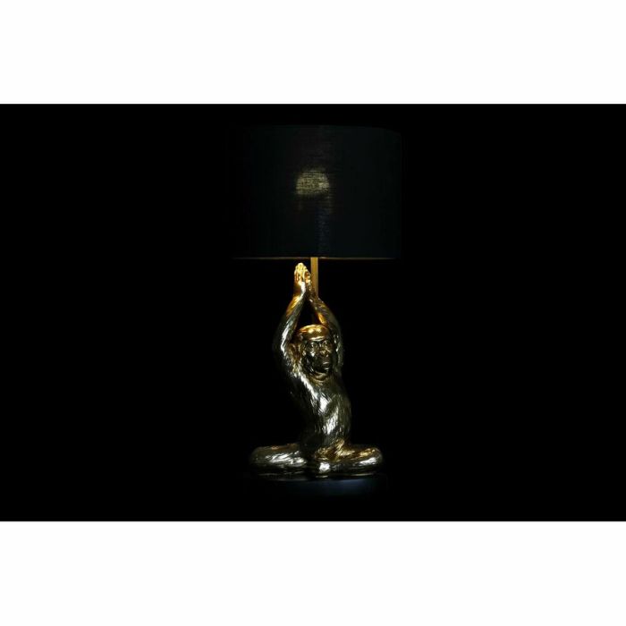 Lámpara de mesa DKD Home Decor Negro Dorado Poliéster Resina Mono (25 x 25 x 48 cm) 1