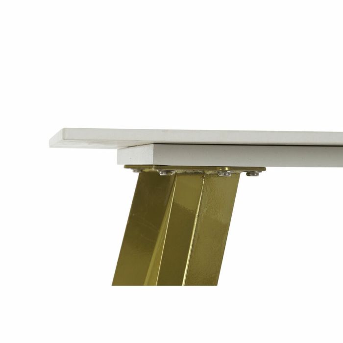 Mesa auxiliar DKD Home Decor Cerámica Dorado Metal Blanco Moderno (60 x 60 x 48 cm) 2