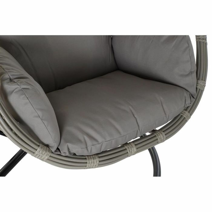 Sillón de jardín colgante DKD Home Decor 90 x 70 x 110 cm Gris ratán sintético Aluminio (92 x 70 x 113 cm) 4