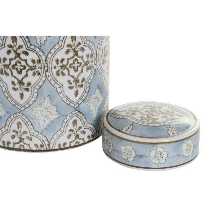 Jarrón DKD Home Decor Porcelana Beige Azul Árabe (18 x 18 x 30 cm) 1