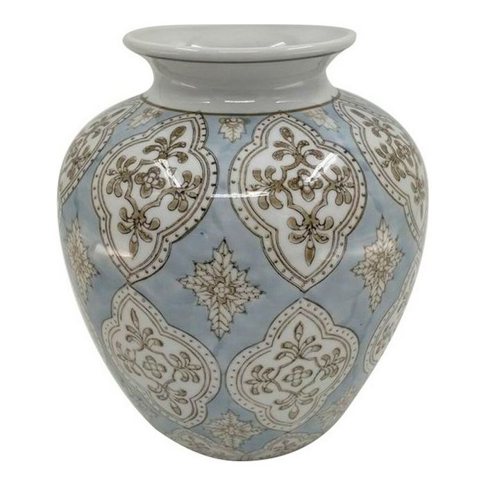 Jarrón DKD Home Decor Porcelana Beige Azul Árabe 22 x 22 x 25 cm