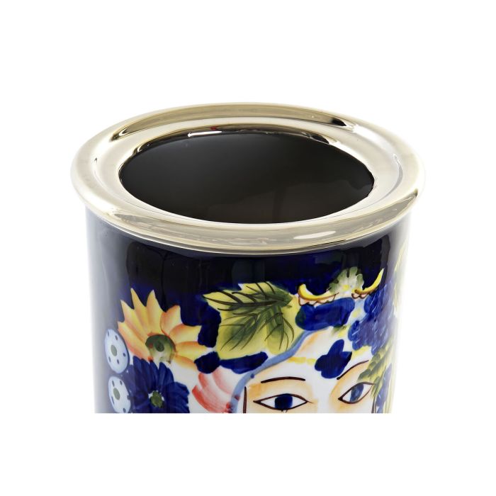 Jarrón DKD Home Decor Porcelana Negro Shabby Chic (15 x 15 x 38 cm) 2