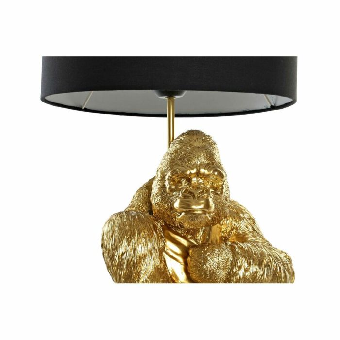 Lámpara de mesa DKD Home Decor Negro Dorado Poliéster Resina Gorila (20 x 20 x 42 cm) 2