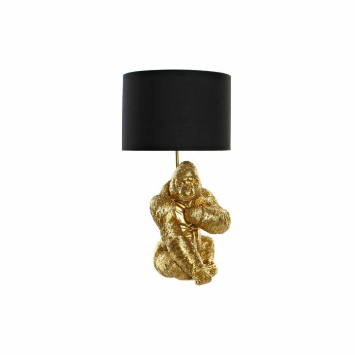 Lámpara de mesa DKD Home Decor Negro Dorado Poliéster Resina Gorila (20 x 20 x 42 cm)