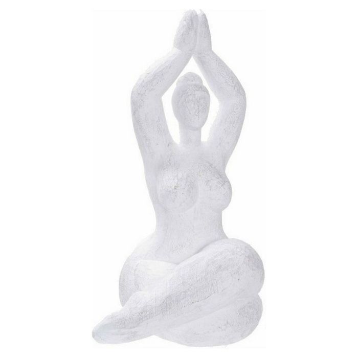 Figura Decorativa DKD Home Decor 17 x 14 x 28,5 cm Blanco Yoga