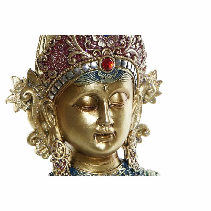 Figura Decorativa DKD Home Decor 15 x 7 x 38 cm Dorado Buda Multicolor Oriental 1