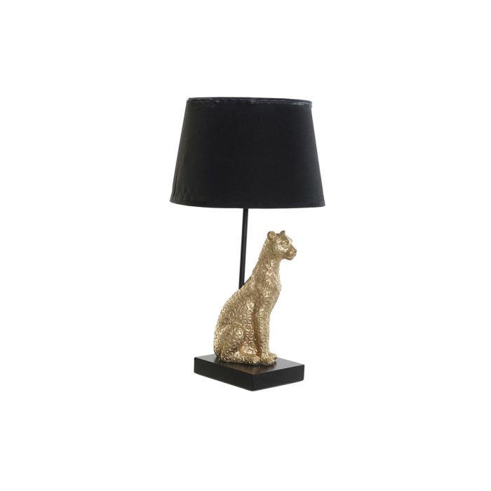 Lámpara de mesa DKD Home Decor Negro Dorado Leopardo Colonial 220 V 50 W (25 x 25 x 45 cm)