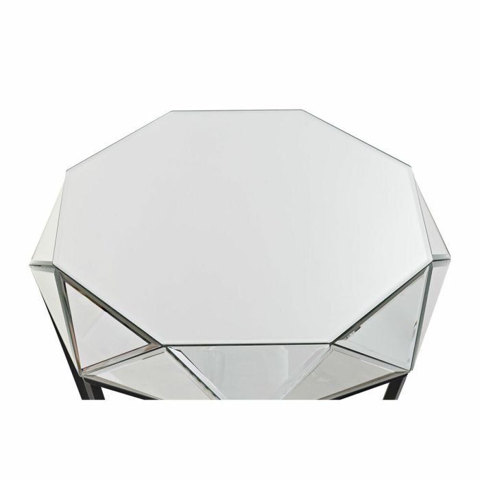Mesa auxiliar DKD Home Decor Espejo Negro Metal Moderno (50 x 50 x 55 cm) 2