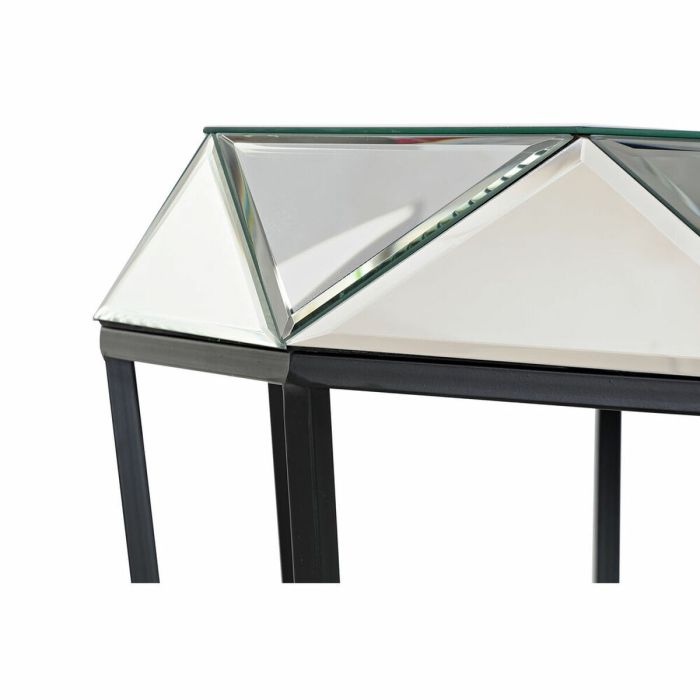 Mesa auxiliar DKD Home Decor Espejo Negro Metal Moderno (50 x 50 x 55 cm) 1