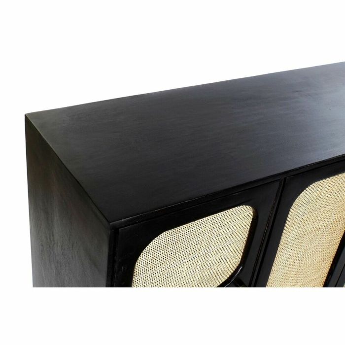 Aparador DKD Home Decor Negro Dorado Natural Ratán Madera de mango 150 x 40 x 78 cm 1