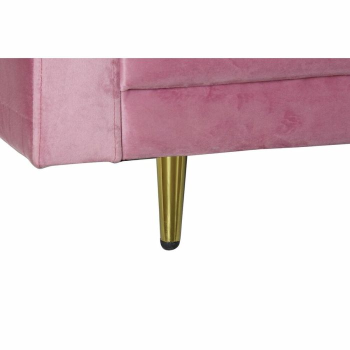 Sofá de 3 Plazas DKD Home Decor Rosa Dorado Metal Poliéster (210 x 78 x 85 cm) 2