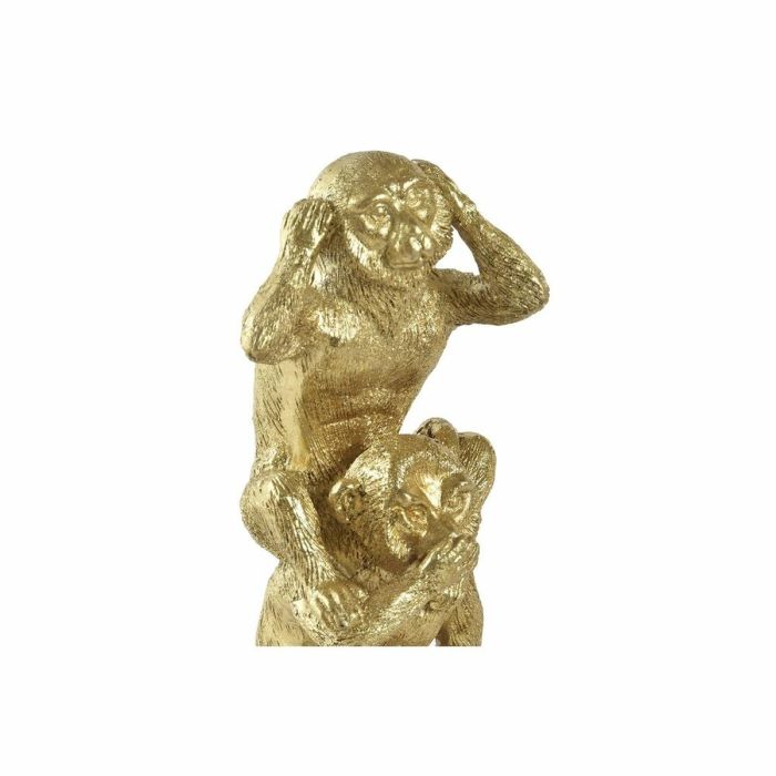 Figura Decorativa DKD Home Decor Dorado Monos 9 x 7 x 25 cm 2