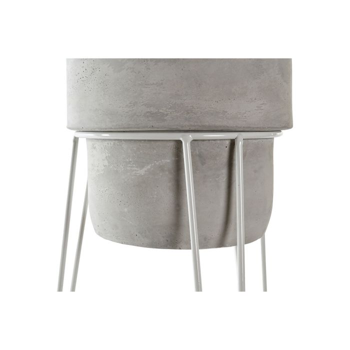 Macetero DKD Home Decor Metal Cemento Blanco (28 x 25 x 57 cm) 2