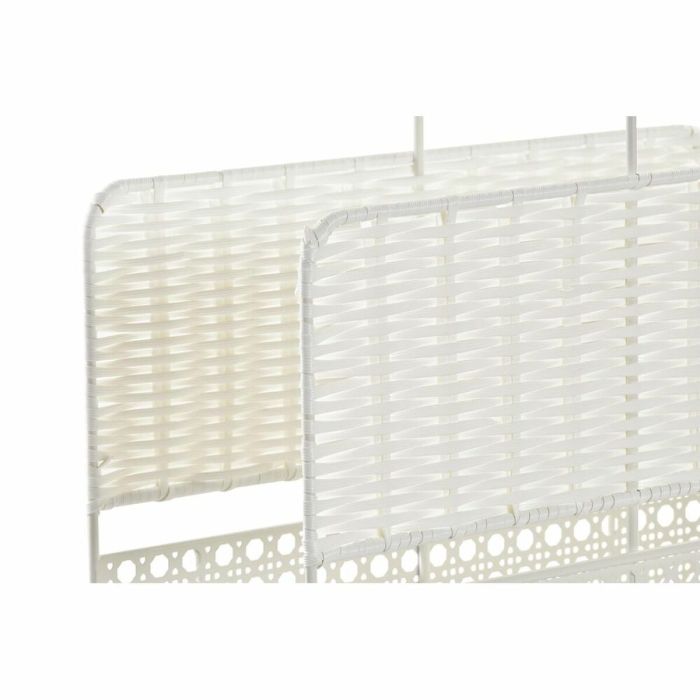 Revistero DKD Home Decor Blanco Natural Metal Mimbre Boho 36,5 x 15 x 41 cm 1