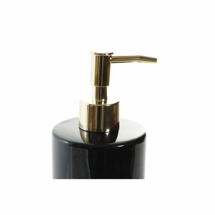 Dispensador de Jabón DKD Home Decor Glam Negro Dorado Metal (8 x 8 x 19 cm) 2