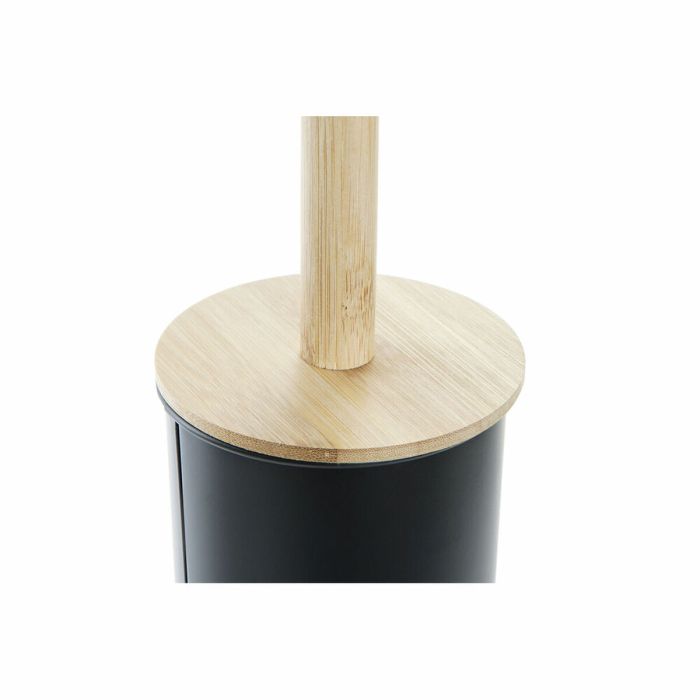Escobilla para el Baño DKD Home Decor Negro Natural Metal Bambú Scandi 10 x 10 x 38,5 cm 1