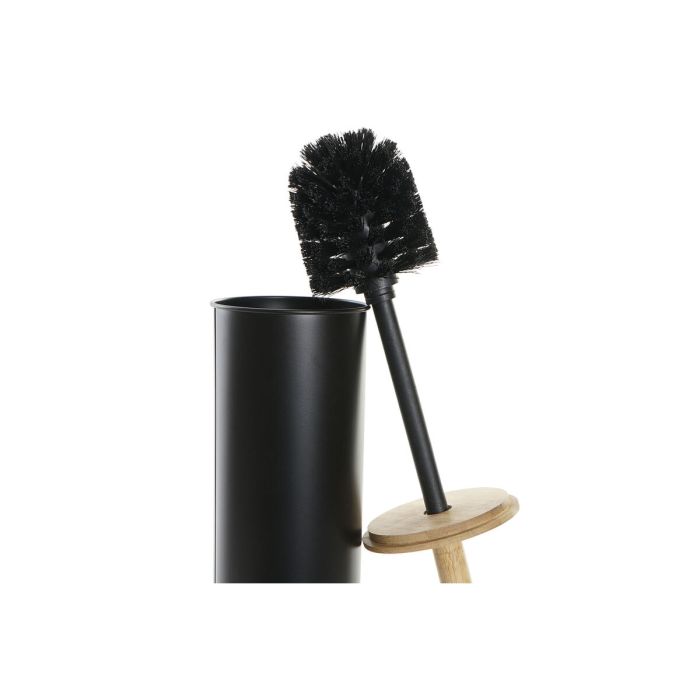 Escobilla para el Baño DKD Home Decor Negro Natural Metal Bambú Scandi 10 x 10 x 38,5 cm 2