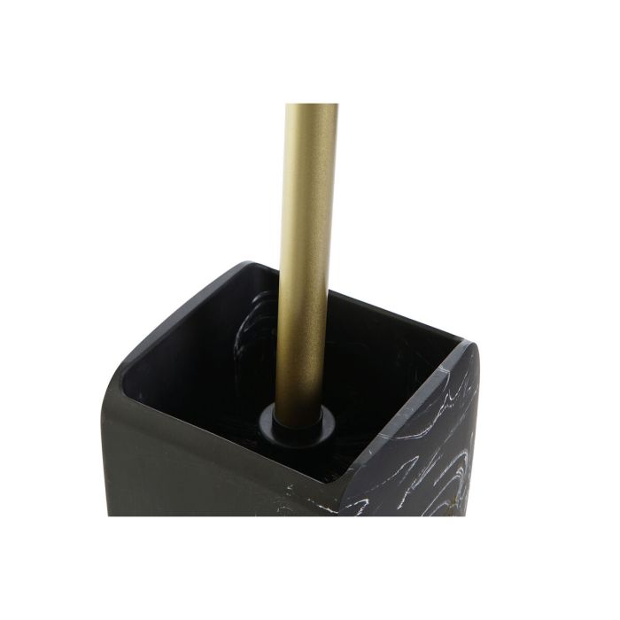 Escobilla para el Baño DKD Home Decor Negro Dorado Metal Resina Mármol 9,5 x 9,5 x 37 cm 2