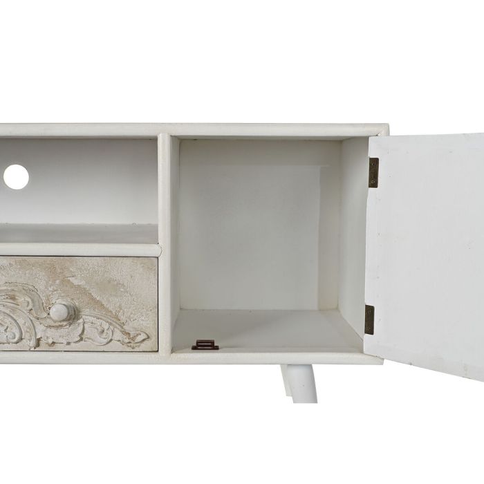 Mueble de TV DKD Home Decor 136 x 40,5 x 52 cm Abeto Beige Blanco Madera MDF 4