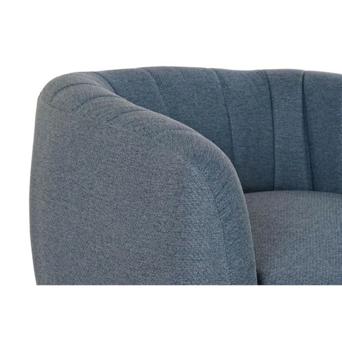 Sillón DKD Home Decor Azul Dorado Espuma Madera Metal Plástico 81 x 75 x 73 cm 2