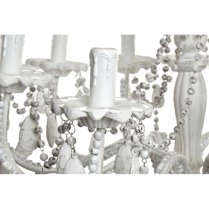 Lámpara de Techo DKD Home Decor Blanco Metal Plástico 40 W Romántico Decapé 220 V 70 x 70 x 63 cm 4