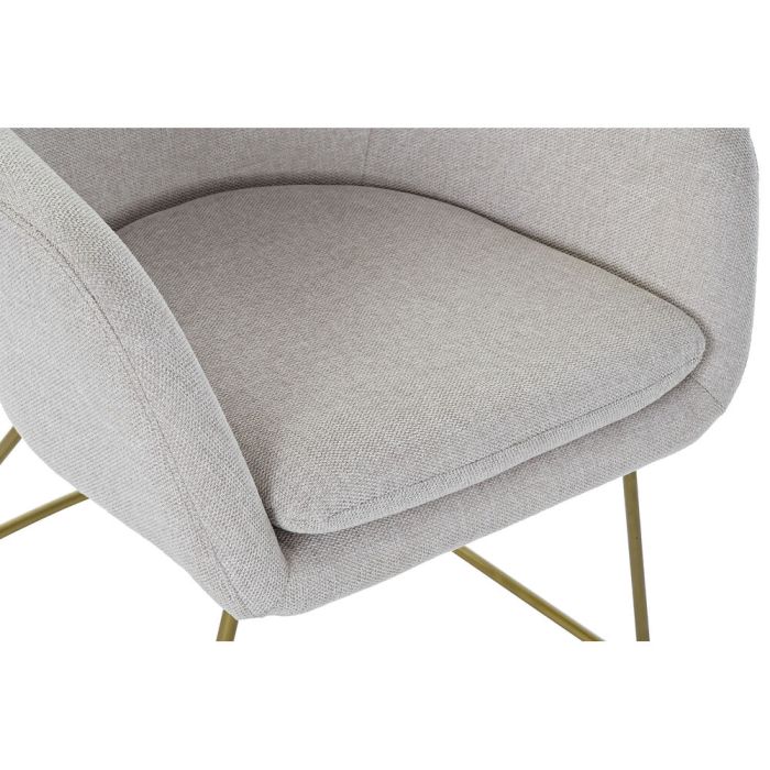 Sillón DKD Home Decor Beige Dorado Metal 63 x 64 x 70 cm 5