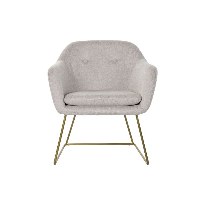 Sillón DKD Home Decor Beige Dorado Metal 63 x 64 x 70 cm 2