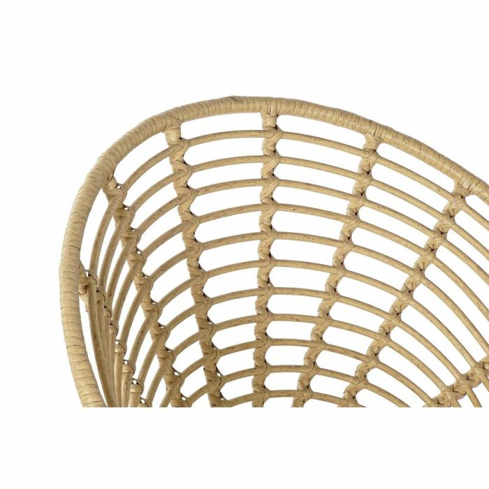 Silla de Jardín DKD Home Decor Marrón Metal ratán sintético Blanco (72 x 64 x 78 cm) 2