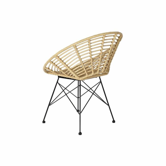 Silla de Jardín DKD Home Decor Marrón Metal ratán sintético Blanco (72 x 64 x 78 cm) 1