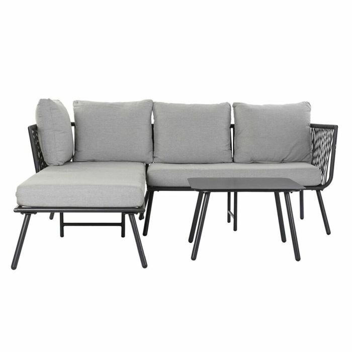 Sofa Terraza Y Jardin DKD Home Decor Negro Gris 170 x 86 x 196 cm Set de 2