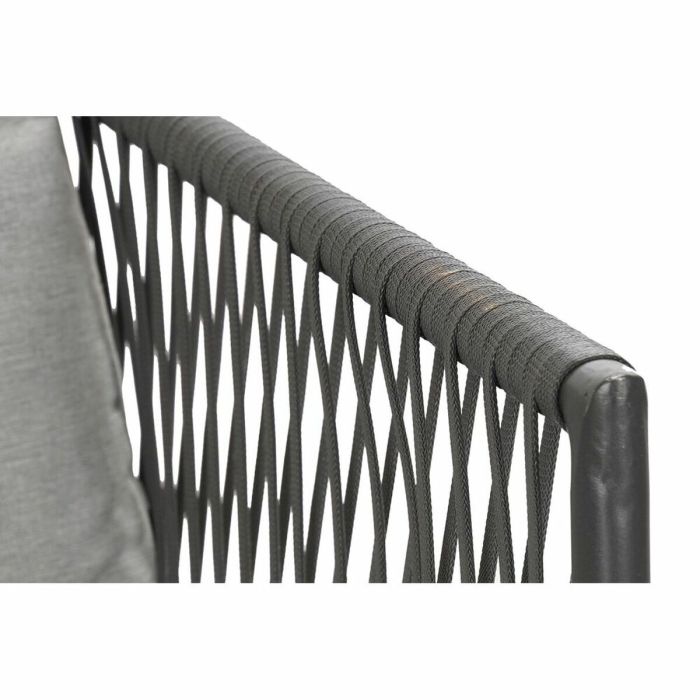 Sofá de Jardín DKD Home Decor Negro Metal Aluminio Cuerda 30 x 40 cm 192 x 163 x 86 cm   4