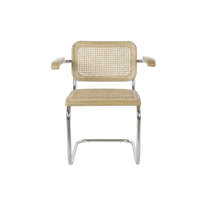 Silla DKD Home Decor Plateado Natural Marrón claro 65,5 x 62 x 79 cm 2