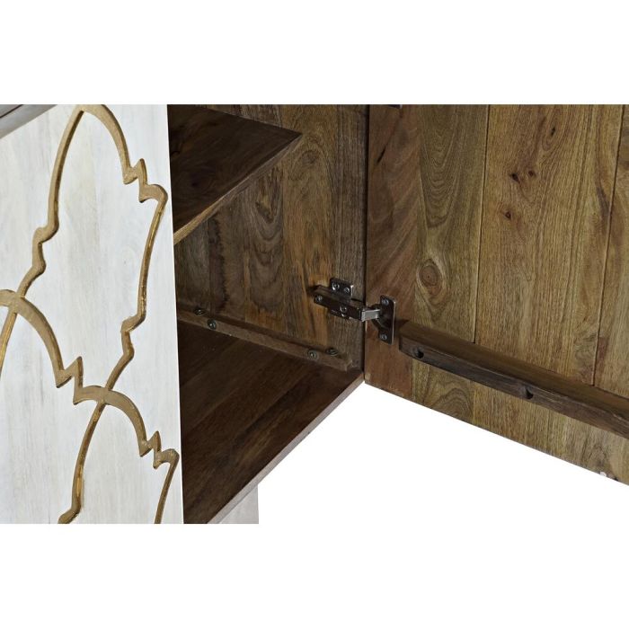 Aparador DKD Home Decor Blanco Dorado Madera de mango 7