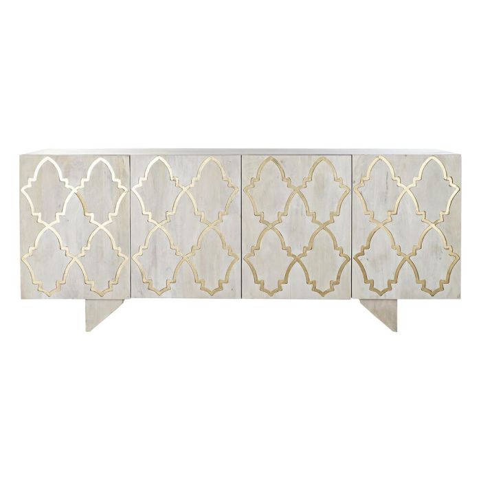 Aparador DKD Home Decor Blanco Dorado Madera de mango 5