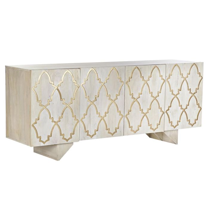 Aparador DKD Home Decor Blanco 177 x 45 x 75 cm Dorado Madera de mango