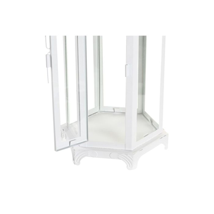 Farol DKD Home Decor Cristal Metal Blanco (20 x 17 x 55 cm) 2