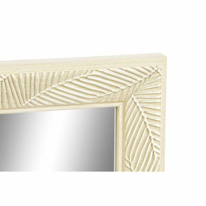 Espejo de pared DKD Home Decor Cristal Natural Gris Marrón Blanco PS 4 Unidades Hoja de planta (36 x 2 x 95,5 cm) 2