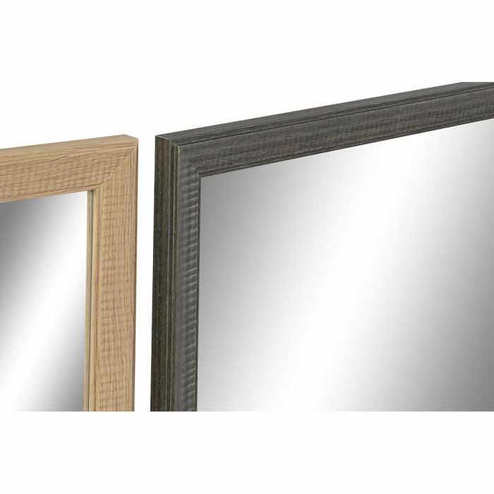 Espejo de pared DKD Home Decor Cristal Natural Gris Marrón Blanco PS 4 Unidades (56 x 2 x 76 cm) 1