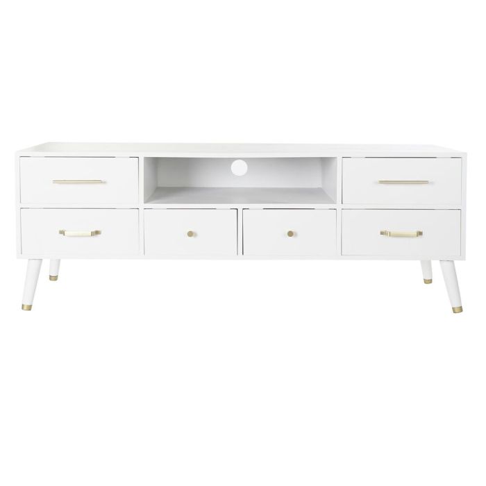 Mueble de TV DKD Home Decor Blanco Metal MDF (140 x 52 x 40 cm) 2