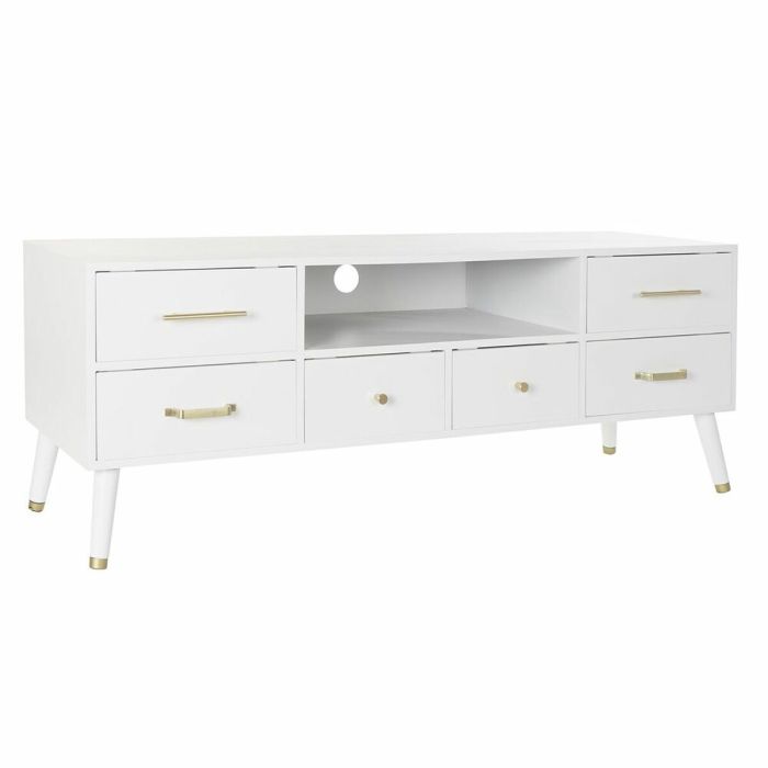 Mueble Tv Glam DKD Home Decor Blanco Crema 40 x 52 x 140 cm