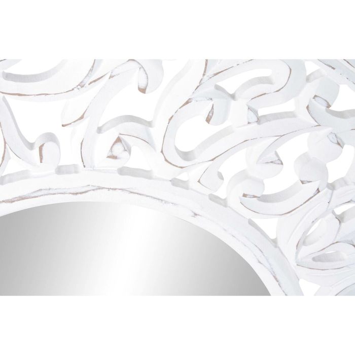 Espejo de pared DKD Home Decor Cristal Blanco Mandala Madera MDF Decapé (90 x 2,5 x 90 cm) 1