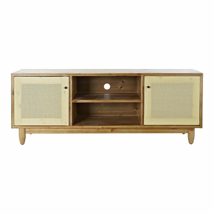 Mueble de TV DKD Home Decor Marrón 140 x 38 x 53 cm Abeto Natural Ratán 4