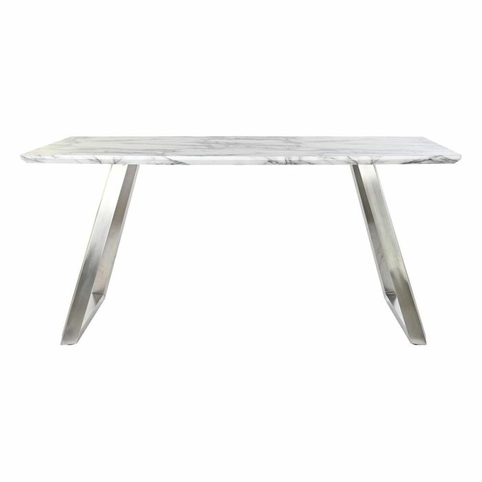 Mesa de Comedor DKD Home Decor Acero Blanco 160 x 90 x 76 cm Madera MDF 1