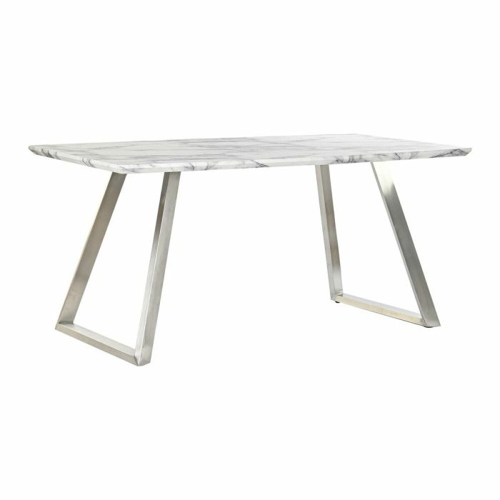 Mesa de Comedor DKD Home Decor Acero Blanco 160 x 90 x 76 cm Madera MDF